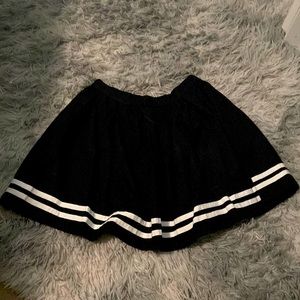 Black skirt, never worn, color:black with white stripes, size:small